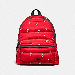 COACH CHARLIE BACKPACK WITH BABY BOUQUET PRINT - RED MULTI/BLACK ANTIQUE NICKEL - F30667