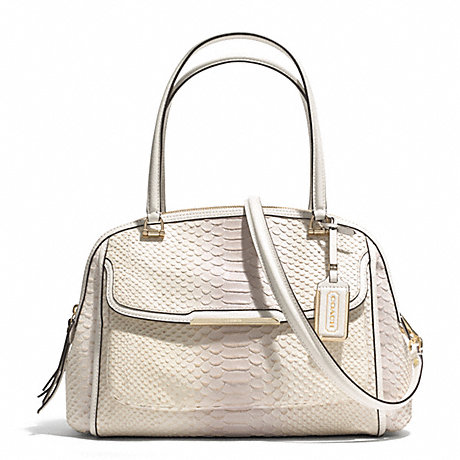 COACH MADISON PYTHON EMBOSSED LEATHER PINNACLE GEORGIE SATCHEL - LIGHT GOLD/NEUTRAL PINK - f30823