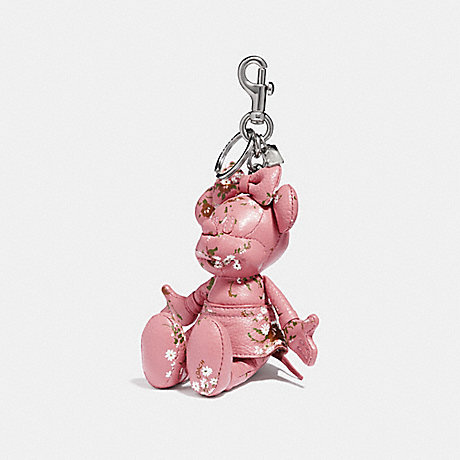COACH MINNIE MOUSE DOLL BAG CHARM - vintage pink/Silver - f30955
