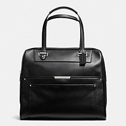 TAYLOR LEATHER BOWLER SATCHEL - COACH f30965 - SILVER/BLACK