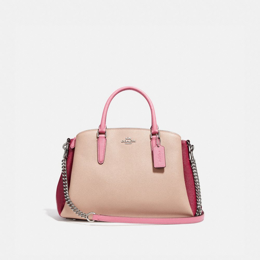 COACH SAGE CARRYALL IN COLORBLOCK - SILVER/PINK MULTI - F31170