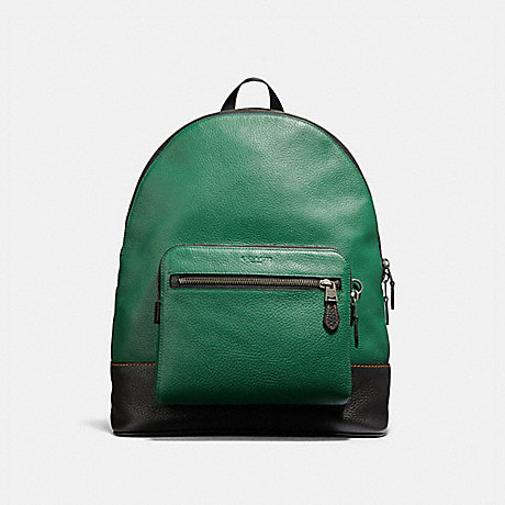 COACH WEST BACKPACK - GREEN/BLACK ANTIQUE NICKEL - f31274