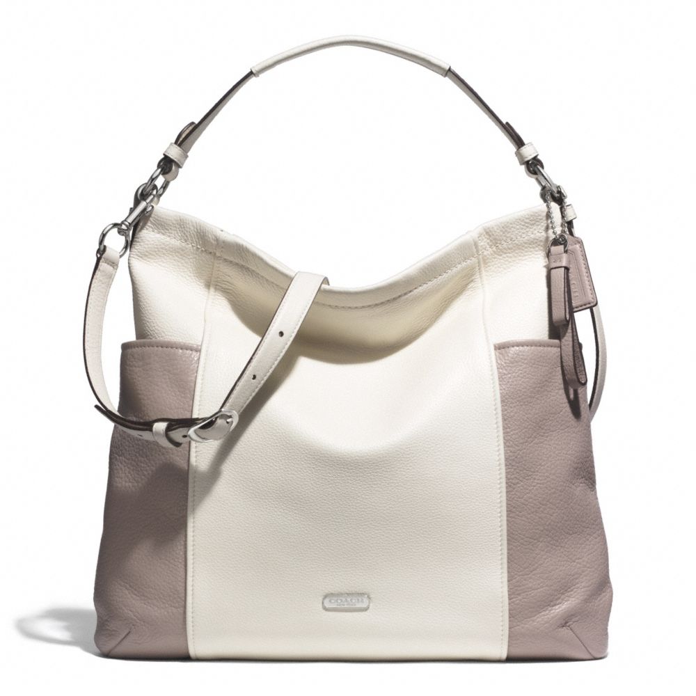 COACH PARK COLORBLOCK HOBO - SILVER/PARCHMENT/PUTTY - F31304