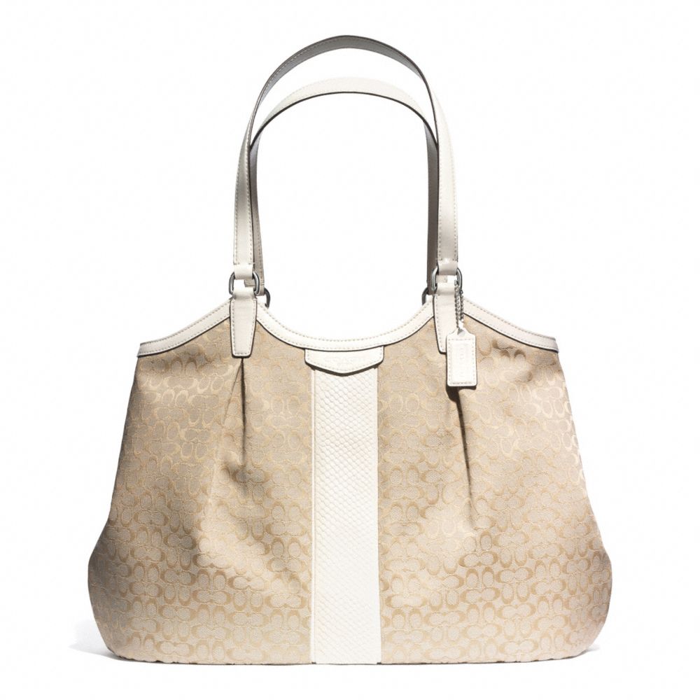 SIGNATURE STRIPE DEVIN SHOULDER BAG - COACH f31307 - 30413