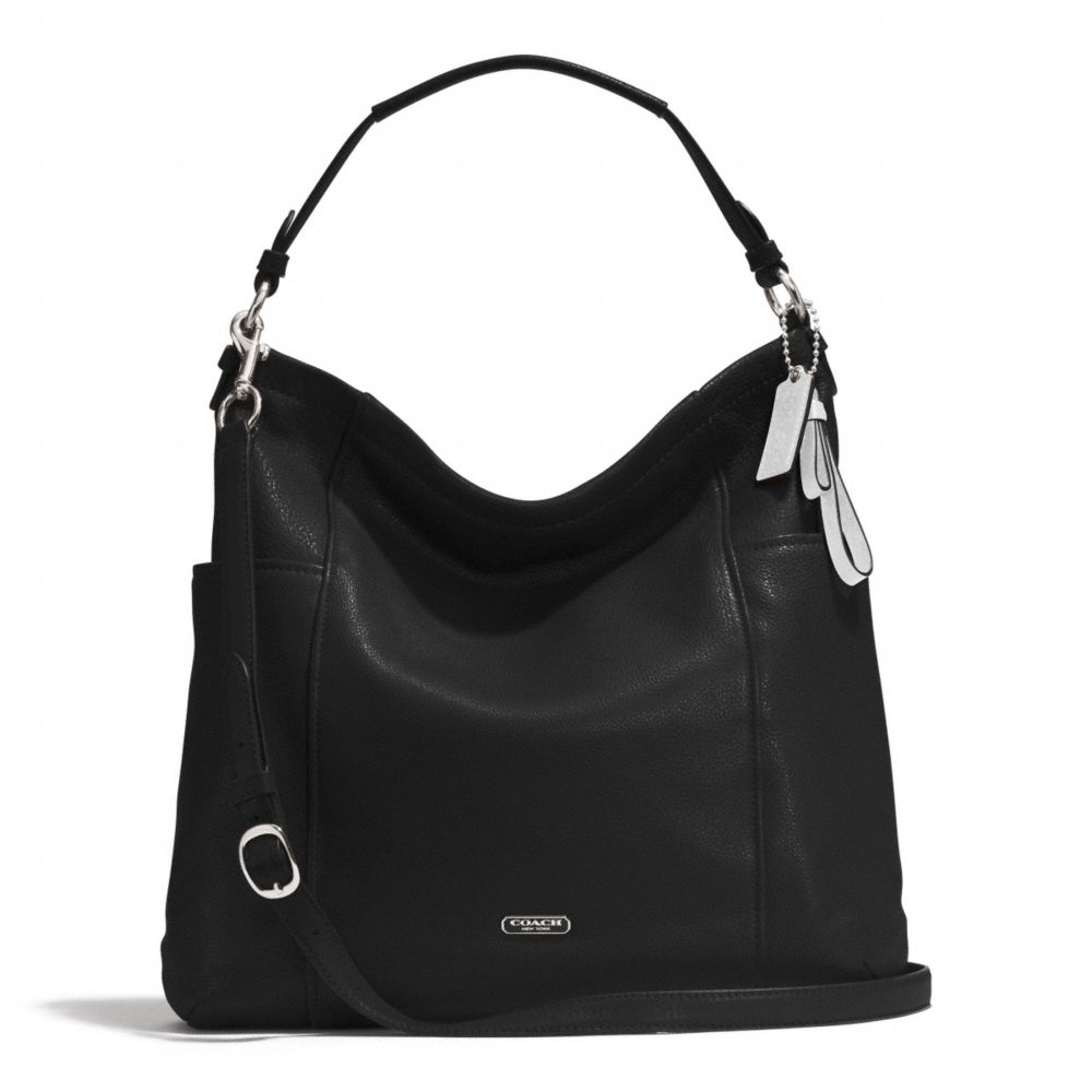 PARK LEATHER HOBO - COACH f31323 - SILVER/BLACK