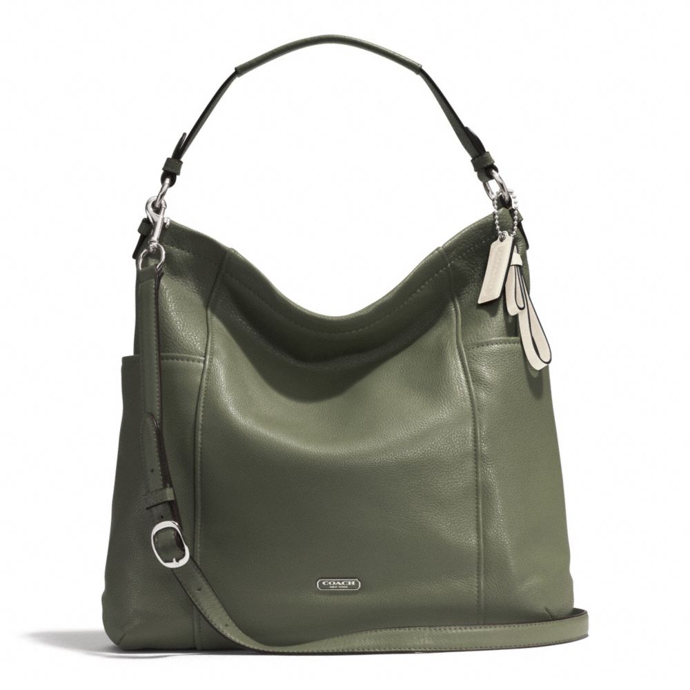 PARK LEATHER HOBO - COACH f31323 - SILVER/OLIVE