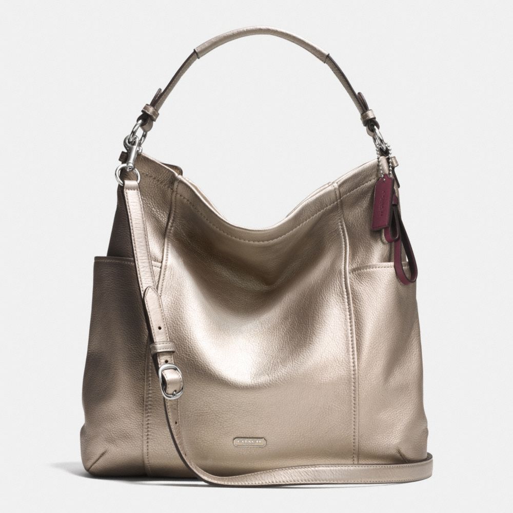 PARK LEATHER HOBO - COACH f31323 - SILVER/PEWTER