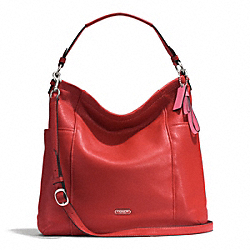 COACH PARK LEATHER HOBO - SILVER/VERMILLION - F31323