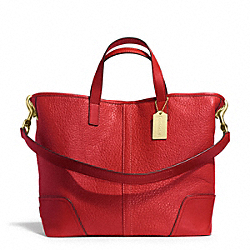 HADLEY LUXE GRAIN LEATHER DUFFLE - COACH f31334 - BRASS/BRIGHT RED
