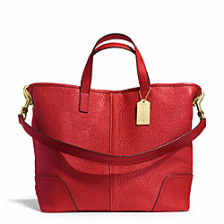 COACH HADLEY LUXE GRAIN LEATHER DUFFLE - BRASS/BRIGHT RED - F31334