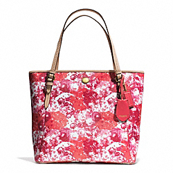 PEYTON FLORAL PRINT ZIP TOP TOTE - COACH f31342 - 32726