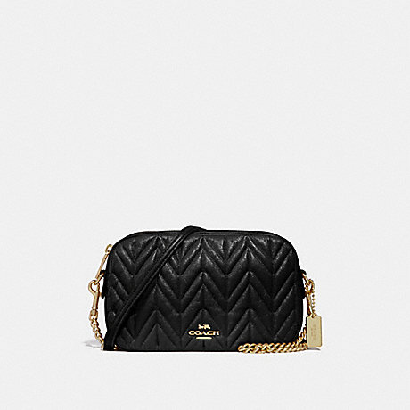 COACH ISLA CHAIN CROSSBODY WITH QUILTING - BLACK/LIGHT GOLD - F31459
