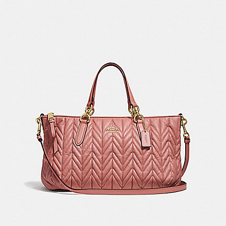 COACH ALLY SATCHEL WITH QUILTING - MELON/LIGHT GOLD - F31460