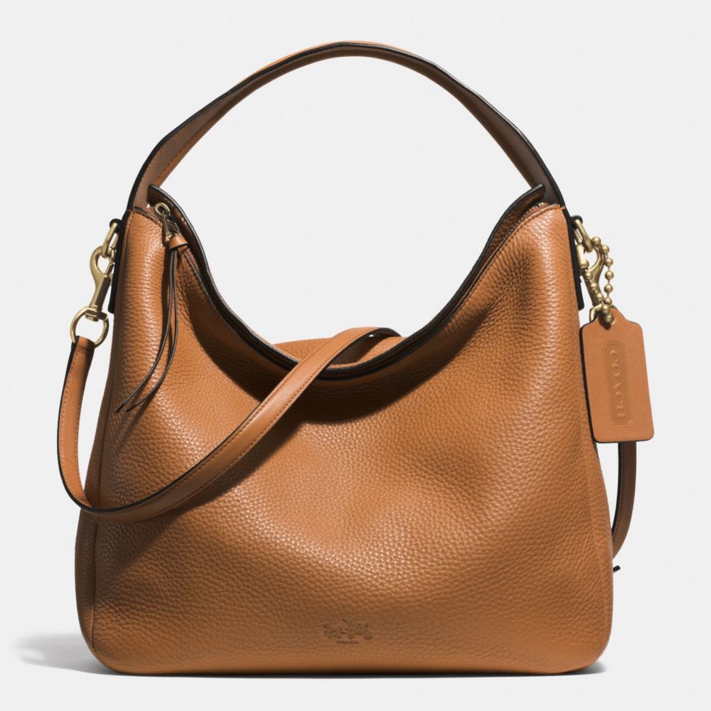 COACH BLEECKER PEBBLED LEATHER SULLIVAN HOBO - GOLD/BURNT CAMEL - F31623