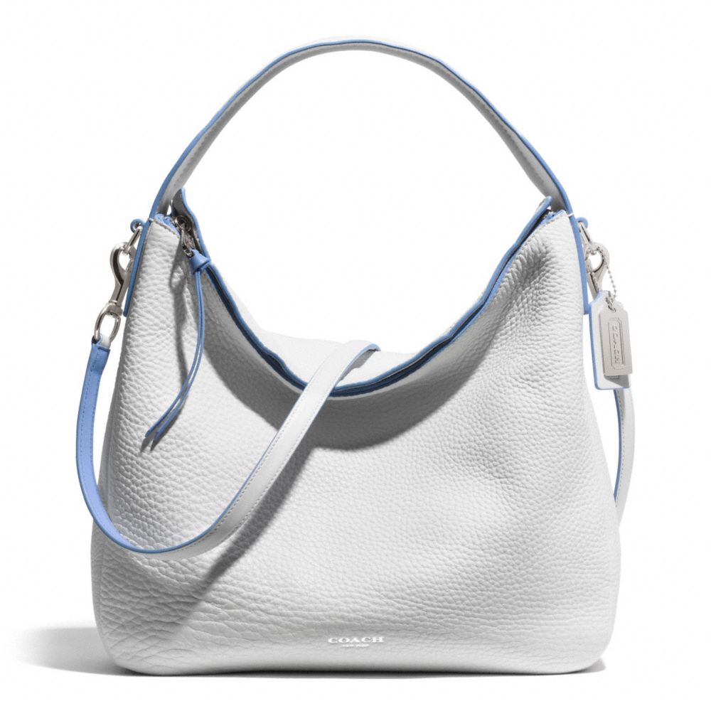 COACH BLEECKER EDGEPAINT LEATHER SULLIVAN HOBO - SILVER/WHITE/BLUE OXFORD - F31624