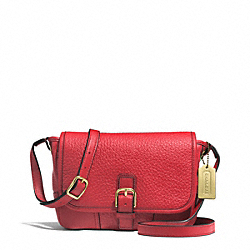 COACH HADLEY LUXE GRAIN LEATHER FIELD BAG - BRASS/BRIGHT RED - F31664