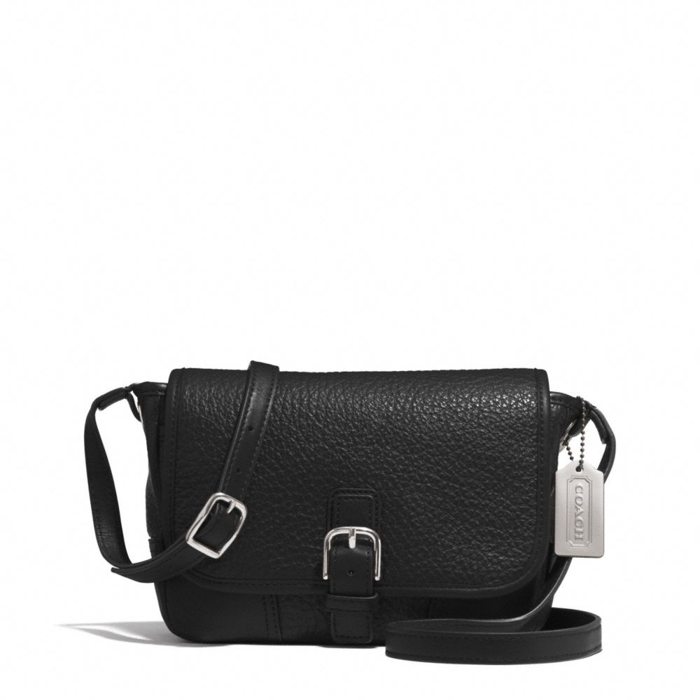 HADLEY LUXE GRAIN LEATHER FIELD BAG - COACH f31664 - SILVER/BLACK