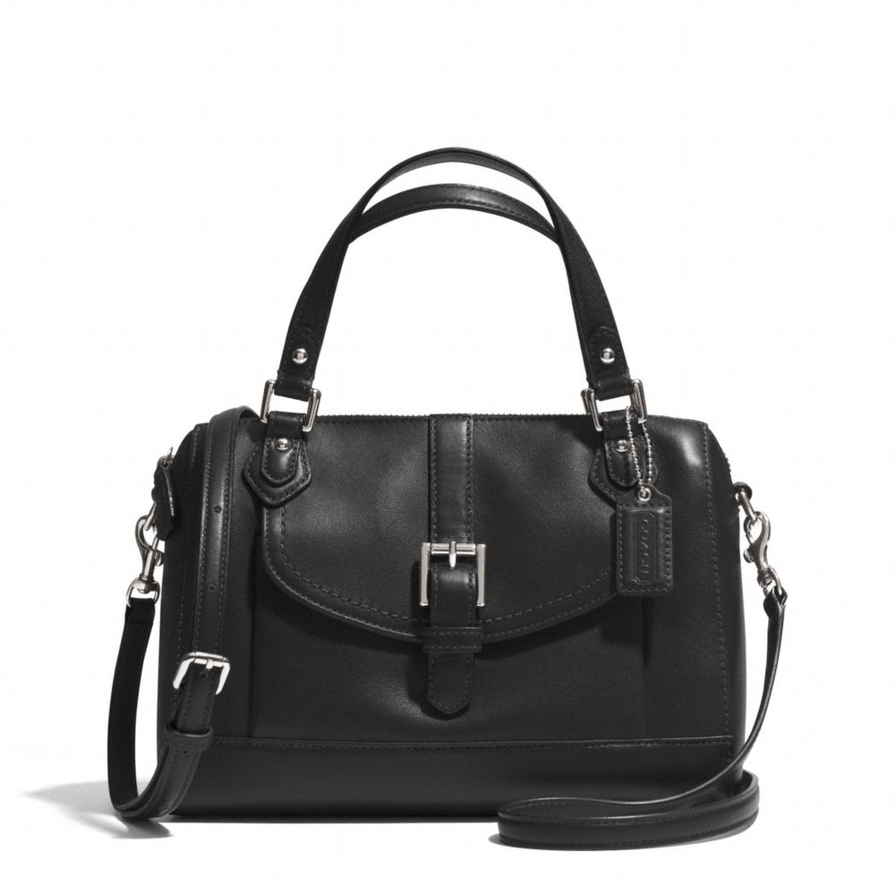 CHARLIE JESSA LEATHER MINI SATCHEL - COACH f31689 -  SILVER/BLACK