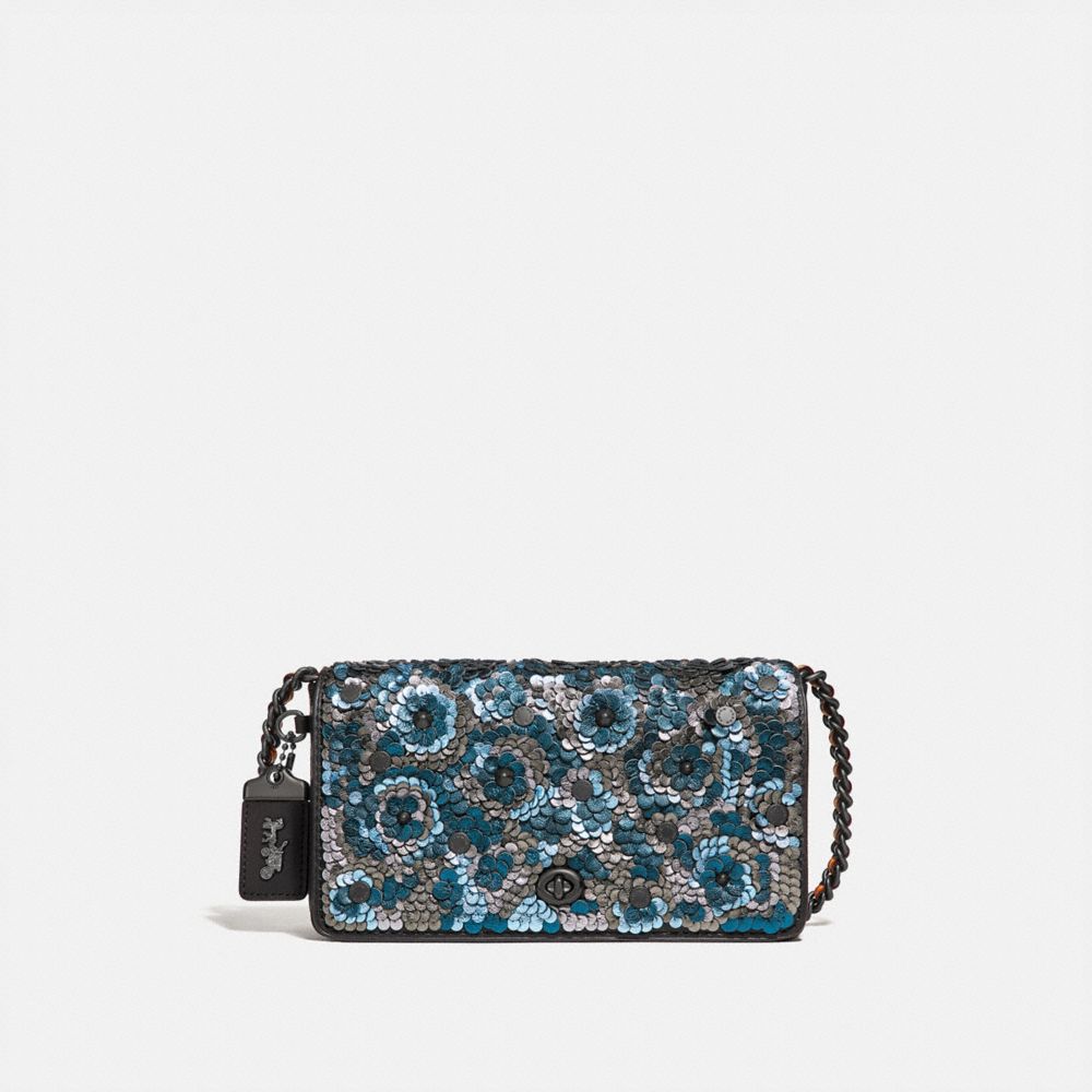COACH DINKY WITH LEATHER SEQUIN - BLUE MULTI/BLACK COPPER - F31732
