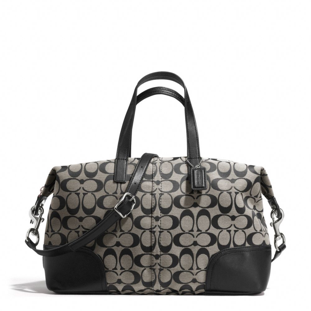 COACH HADLEY SIGNATURE ZIP SATCHEL - SILVER/BLACK/WHITE/BLACK - F31841