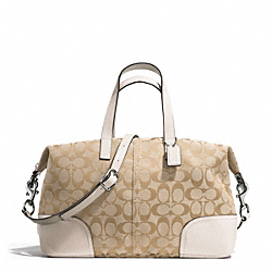 HADLEY SIGNATURE ZIP SATCHEL - COACH f31841 - SILVER/LIGHT KHAKI/PARCHMENT