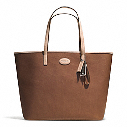 METRO EMBOSSED LEATHER TOTE - COACH f31944 - SILVER/SADDLE