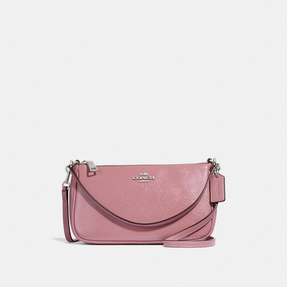 COACH TOP HANDLE POUCH - SILVER/DUSTY ROSE - F32211