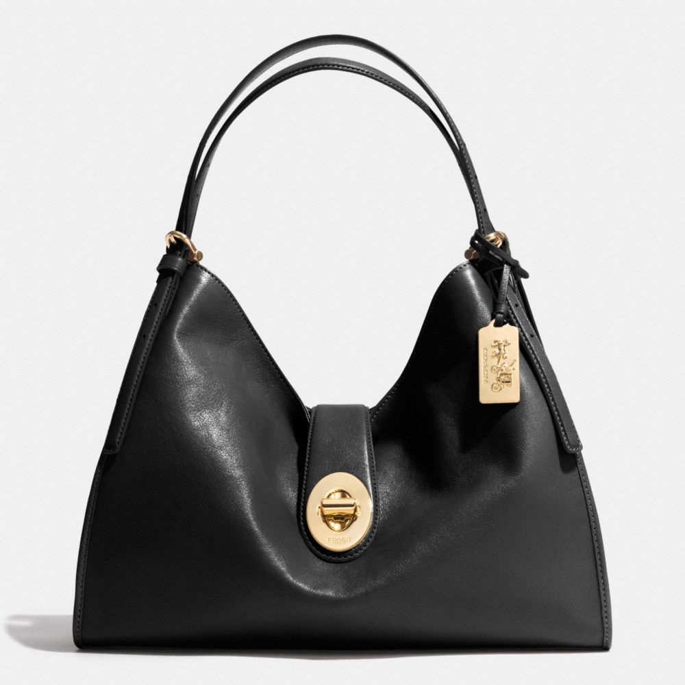 MADISON CARLYLE SHOULDER BAG IN LEATHER - COACH f32221 -  LIGHT GOLD/BLACK