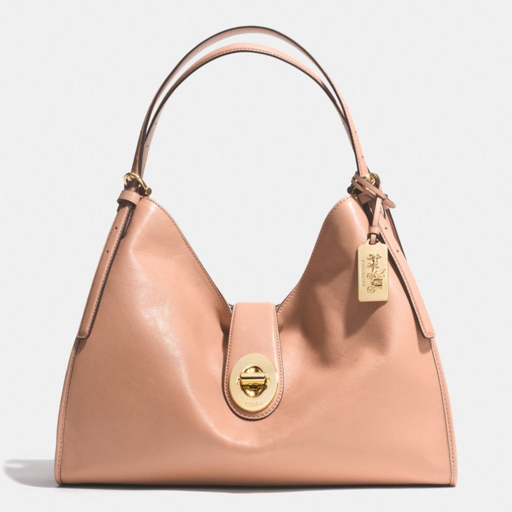 COACH MADISON CARLYLE SHOULDER BAG IN LEATHER - LIGHT GOLD/ROSE PETAL - F32221