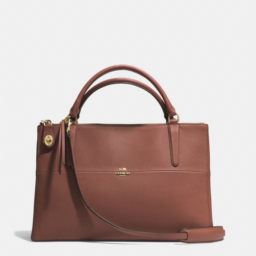 THE BOROUGH BAG IN SAFFIANO LEATHER - COACH f32285 -  LIGHT GOLD/BRICK