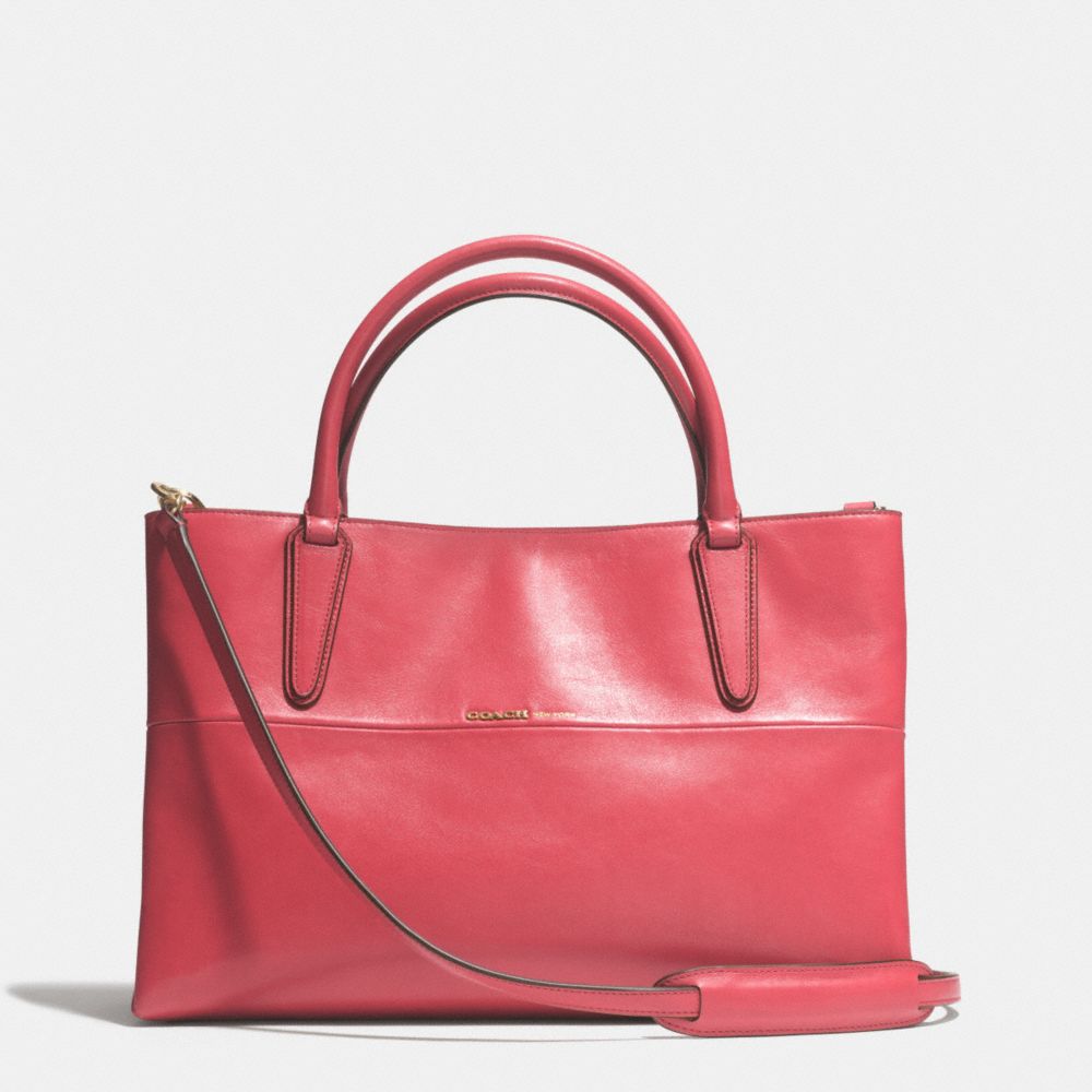 SOFT BOROUGH BAG IN NAPPA LEATHER - COACH f32291 -  GOLD/LOGANBERRY