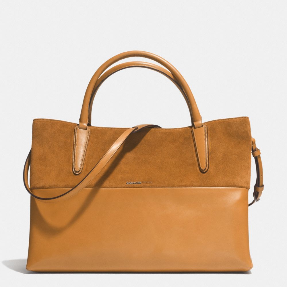 THE LARGE SOFT BOROUGH BAG IN RETRO GLOVE TAN LEATHER AND SUEDE - COACH f32295 -  UEHON