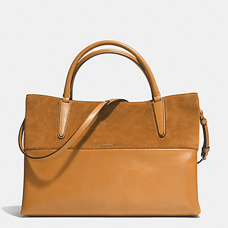 COACH THE LARGE SOFT BOROUGH BAG IN RETRO GLOVE TAN LEATHER AND SUEDE -  UEHON - f32295