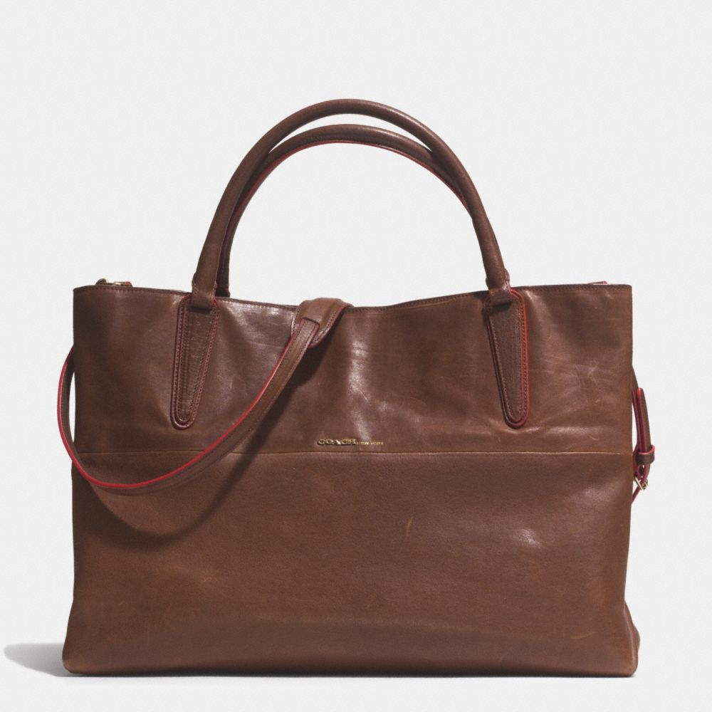 LARGE SOFT BOROUGH BAG IN VACHETTA LEATHER - COACH f32301 -  GOLD/ESPRESSO/LOGANBERRY