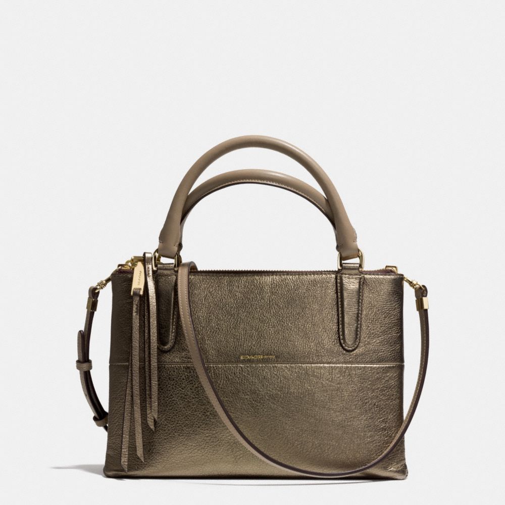 THE METALLIC LEATHER MINI BOROUGH BAG - COACH f32322 -  GOLD/GOLD