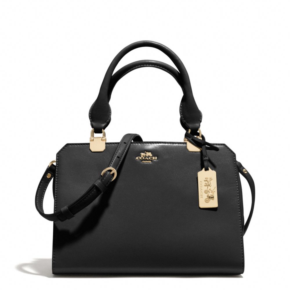 COACH MINI LEXINGTON CARRYALL IN LEATHER - LIGHT GOLD/BLACK - F32327