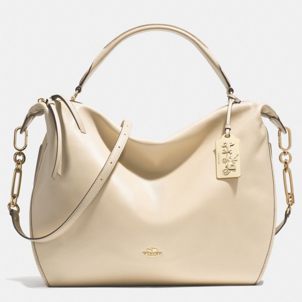 MADISON XL LEATHER SMYTHE SATCHEL - COACH F32330 -  LIGHT GOLD/MILK