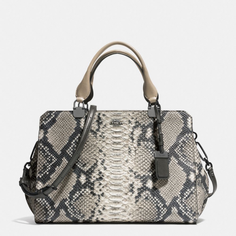 MADISON LEXINGTON CARRYALL IN DIAMOND PYTHON LEATHER - COACH f32368 -  ANTIQUE NICKEL/GREY