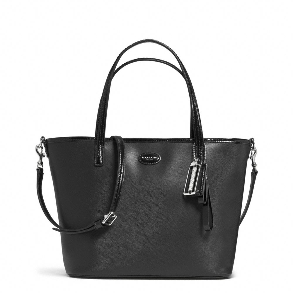 COACH METRO LEATHER SMALL TOTE - SILVER/BLACK - F32462