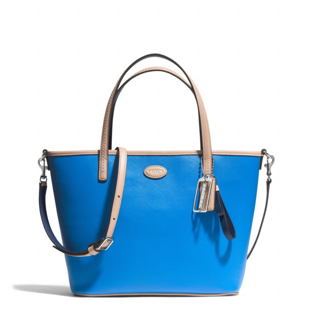 COACH METRO LEATHER SMALL TOTE - SILVER/CERULEAN - F32462