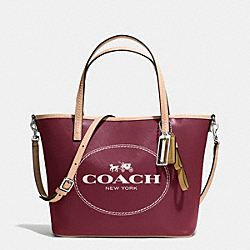 METRO HORSE AND CARRIAGE SMALL TOTE - COACH f32482 - SILVER/CRIMSON