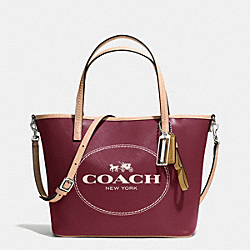 COACH METRO HORSE AND CARRIAGE SMALL TOTE - SILVER/CRIMSON - F32482