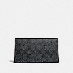 COACH LARGE UNIVERSAL PHONE CASE IN SIGNATURE CANVAS - CHARCOAL/BLACK/BLACK ANTIQUE NICKEL - F32625