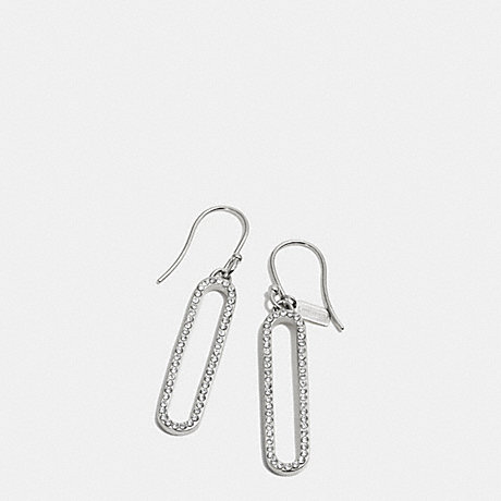 COACH PAVE ID EARRING - SILVER/CLEAR - f32741