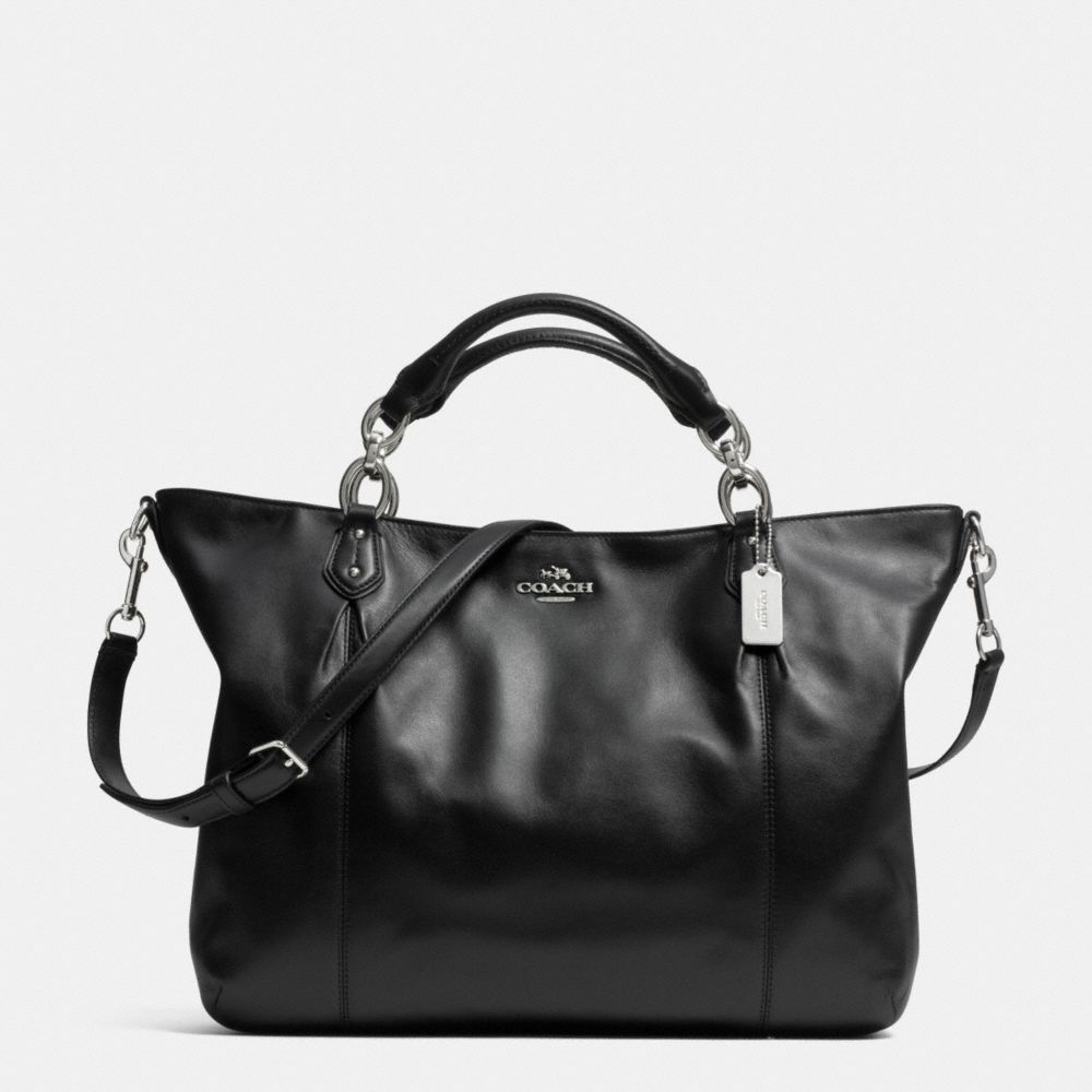 COACH COLETTE LEATHER FASHION SATCHEL - SILVER/BLACK - F32785