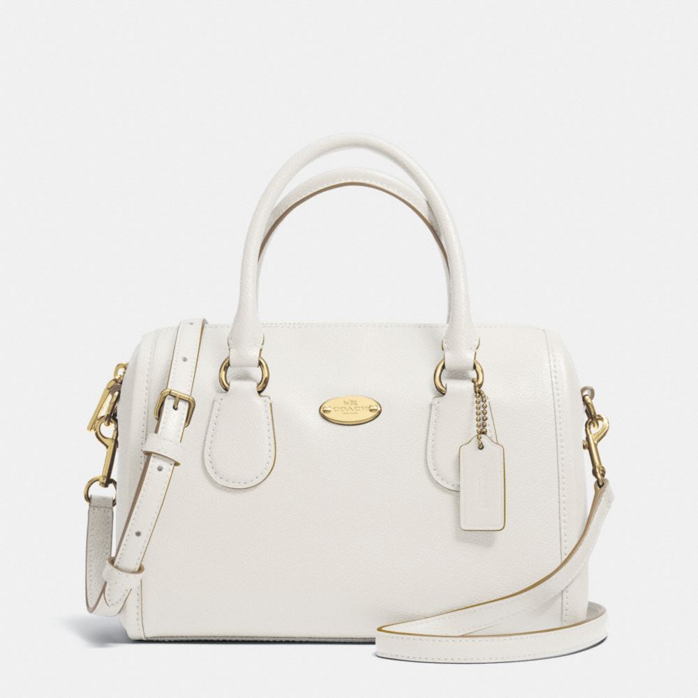 COACH CROSSGRAIN LEATHER MINI BENNETT SATCHEL - LIGHT GOLD/CHALK - F33329