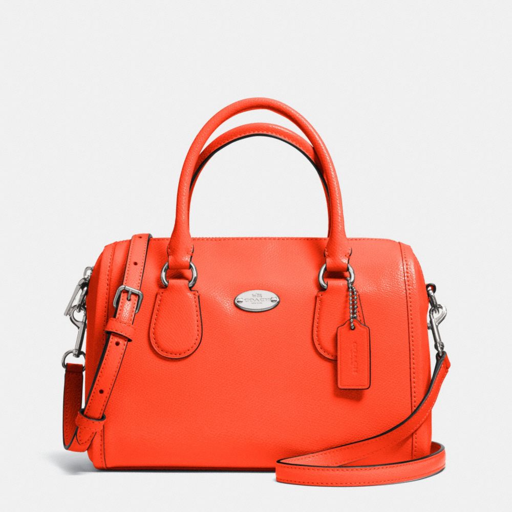 CROSSGRAIN LEATHER MINI BENNETT SATCHEL - COACH f33329 - SILVER/CORAL