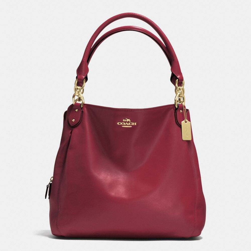 COACH COLETTE LEATHER HOBO - IM/CRIMSON - F33393