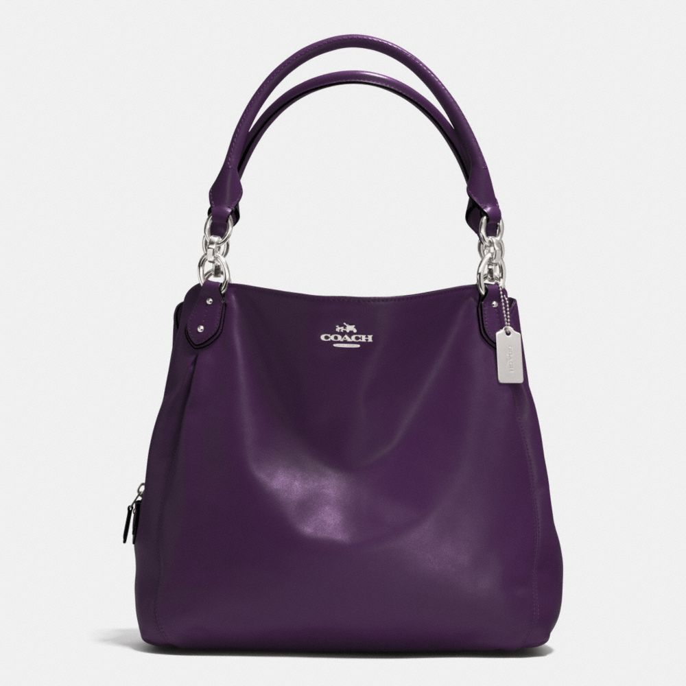 COACH COLETTE LEATHER HOBO - SV/BLACK VIOLET - F33393