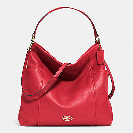 COACH GALLERY HOBO IN LEATHER -  LIGHT GOLD/RED CURRANT - f33436